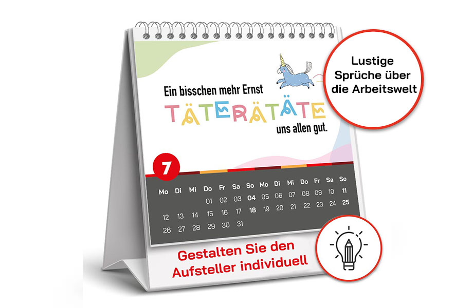 Sprüchekalender 2027 "Alltagshelden" mit personalisiertem Aufsteller