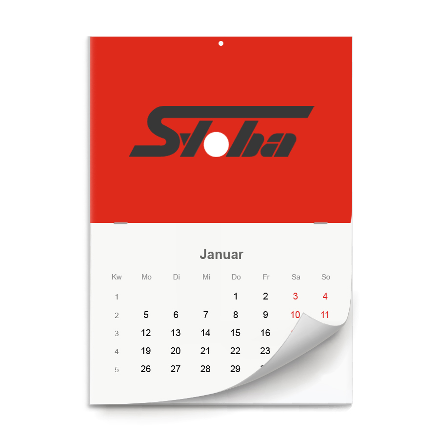 Wandkalender mit Rückendrahtheftung