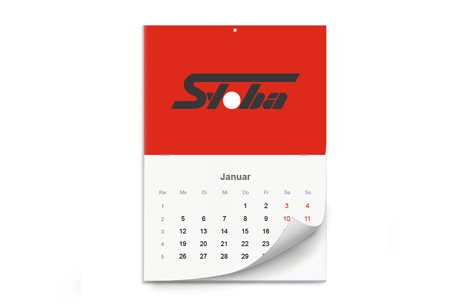 Wandkalender Rückendrahtheftung
